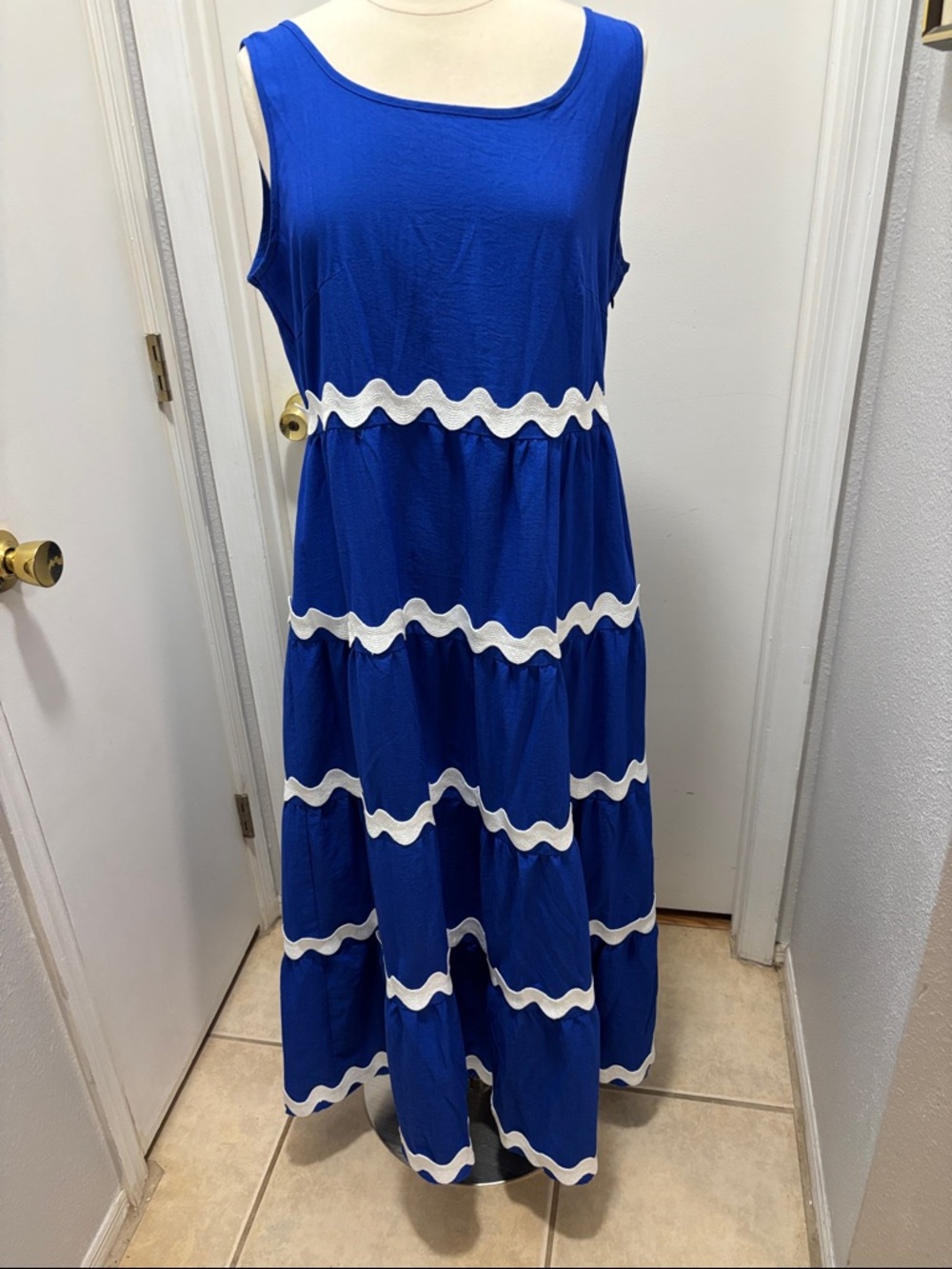 Pretty Garden Royal Blue Maxi Dress